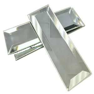 4MM Beveled Edge rectangle beveled mirror tiles/beveled mirror trips/beveled glass mirror