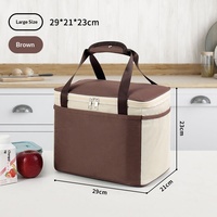 Sac à lunch isotherme de bureau en tissu Oxford avec doublure en aluminium, fermeture éclair, design moderne et épuré, épaissi
