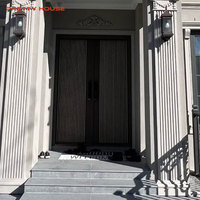 Puerta de Entrada Doble Moderna de Aluminio para Exteriores con Aislamiento Térmico e Impermeable para Viviendas y Uso Comercial
