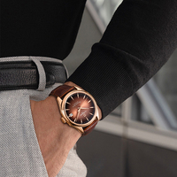 Jam Tangan Pria CARNIVAL Pearl Rotor Automatic Movement Automatic Mechanical dengan Tali Kulit Tahan Air dan Bermerek