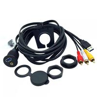 Arnés de Cables para Tablero de Motocicleta y Automóvil con Soporte, USB 3.0, RCA de 3.5mm, Cable Impermeable para Equipos de Audio de Automóvil