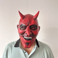Masque de Roi Démon pour Halloween, Accessoires de Cosplay et de Mascarade, Ensemble de Gants en Latex pour Halloween, Noël et Pâques, Vente en Gros