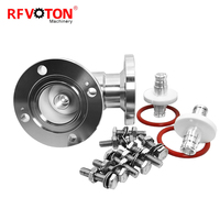 Konektor Flensa EIA 1-5/8 inci ke Konektor Flensa EIA 1-5/8 inci, Adaptor Koaksial RF Sudut Kanan dengan 4 Lubang, Adaptor 90 Derajat
