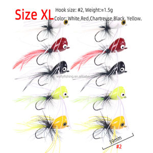 플라이 낚시 파리 포퍼 루어 포퍼 낚시 플라이 베이스 블루 길 까치 팬피쉬 낚시 미끼 - Product Image 5