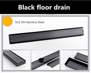 Black Shower Tile Insert Grate Floor <strong>Drain</strong> Invisible <strong>Linear</strong> Floor <strong>Drain</strong> - Product Image 4