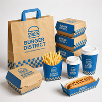Boîtes d'emballage alimentaire pour petites entreprises, logo personnalisé imprimé, papier kraft, à emporter, restauration rapide, restaurant, hamburgers, frites, traiteur