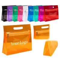 Nouvelle pochette cosmétique en PVC transparent durable avec fermeture éclair, logo personnalisé, motif lettres, avec poignée, pour cadeaux promotionnels