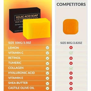 Grande Vente Nouveaux Modèles Savon à l'Acide Kojique Fait Main Barre Nettoyante Visage et Corps Acide Hyaluronique Ultra-Protéine - Product Image 3