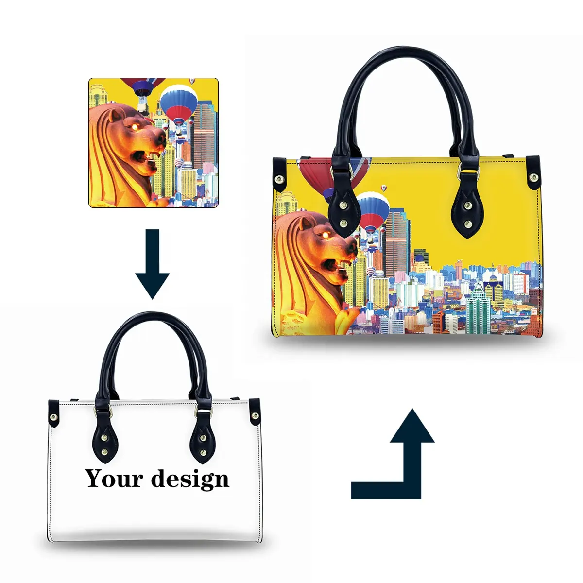 Baru disesuaikan Fashion belanja tas Tote kuning desain terbaru wanita tas tangan kulit tas ibu Tote