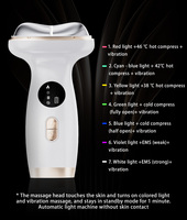 Masseur de cou sans fil à télécommande USB, 7 couleurs, compresse chaude et froide, vibration, micro-courant, grattage Gua Sha, resserrement de la peau