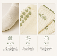 Chaussettes de yoga et de fitness d'intérieur personnalisées de haute qualité pour femmes, chaussettes de pilates en coton, chaussettes de sport antidérapantes pour yoga et pilates