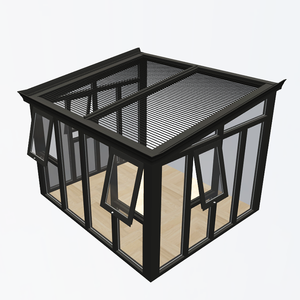 <span class=keywords><strong>Veranda</strong></span> Addossata a Parete in Lega di Alluminio Ecologica dal Design Moderno SLANT con Tetto in Vetro Temperato Garanzia 5 Anni - Product Image 6