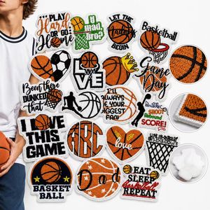 แพทช์ปักลายบาสเกตบอลสำหรับติดเสื้อผ้า ลายวงแหวน ลูกบาส เล่นกีฬา แฟนกีฬา รักสนาม ดริบเบิล ชู้ต รีดติดหรือเย็บติดได้ - Product Image 1