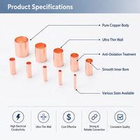 Tube connecteur en cuivre électrolytique pur anti-oxydation OEM 99,9 % Cu ultra-fin 0,25 mm -40 à 120 °C pour soudage électrique