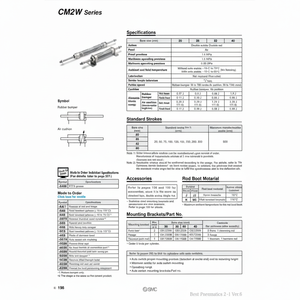 Catégorie de produit CDM2WB20-25AZ de cylindre d'air pneumatique SMC - Product Image 1