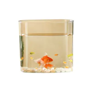 塑料PET材质加厚客厅鱼缸高透明小桌面鱼缸