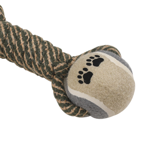 Corda di cotone masticare il manubrio denti di pulizia morso resistente a due palle da Tennis <span class=keywords><strong>Pet</strong></span> cane giocattolo in corda - Product Image 5