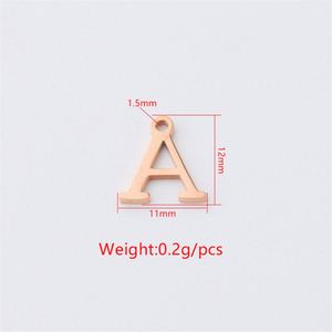 Breloques alphabet A-Z en acier inoxydable pour la fabrication de bijoux, plaquées or 18 carats - Product Image 5