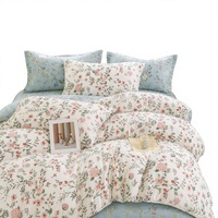 Set Sprei Tenun Motif Bunga Modern Poland Sunroom 3 Buah Ukuran Queen 200TC Katun Comforter EU Dropshipping