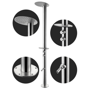 Columna de Ducha Independiente de Acero Inoxidable Cromado <span class=keywords><strong>para</strong></span> <span class=keywords><strong>Piscina</strong></span>, Jardín o Playa - Product Image 4