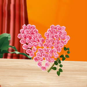 Roses artificielles en plastique PE réalistes et douces, faites à la main, 6,5 cm, petites fleurs artificielles pour Thanksgiving et remise de diplômes, couronnes de desserts DIY - Product Image 5
