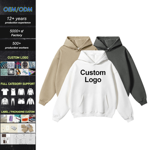 Sudadera con Capucha Unisex Extra Grande, Lisa, con Impresión de Logotipo Personalizado, de Felpa, Gruesa, de Algodón, 500GSM, para Hombre - Product Image 1