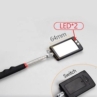 Miroir d'inspection de voiture télescopique avec éclairage LED 2 LED, angle de vue automatique à 360 degrés, outil d'endoscopie pour la détection automobile