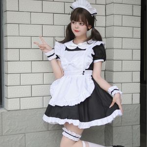 Zixiao Maid Costume Black Lolita Style Dress Women Adult Anime Cosplay Uniform Plus Size - Product Image 5