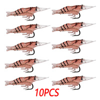 Hameçons en acier inoxydable pour leurres souples artificiels, forme crevette, 20 pièces, 4 cm, 1,3 g, leurre souple bionique, vente chaude transfrontalière