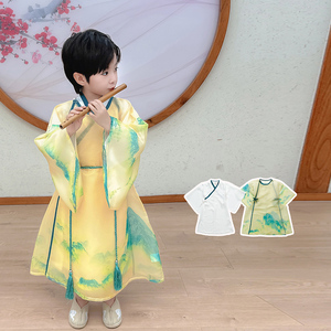 ชุด Hanfu mujer จีนดั้งเดิมสำหรับเด็กผู้ชายดีไซน์รูปทิวทัศน์จาก Sanshui - Product Image 6