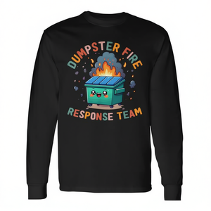 Camiseta de manga larga Kawaii del equipo de respuesta a incendios Dumpster Fire Response Team, camiseta promocional unisex con cuello redondo y estampado digital para adultos - Product Image 2