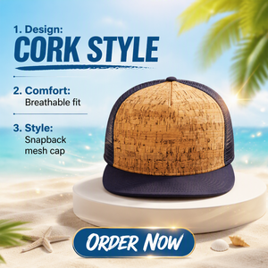 Cappellino Trucker in Sughero Personalizzabile Fai-da-Te, 5 Pannelli, Visiera Piatta, Retro in Rete, Stile Baseball - Product Image 2