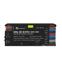 Contrôleur numérique de bande LED 2 canaux GLEDOPTO GL-C-616WL Elite 2D-EXMU WLED 360W avec variateur de lumière LED intégré, Wi-Fi et Ethernet (modèle 2026)