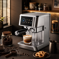 Máquina de Espresso de 20 Bares con Pantalla Táctil, Personalizable OEM/ODM de Fábrica, Acero Inoxidable, Espumador de Leche Automático, Todo en Uno