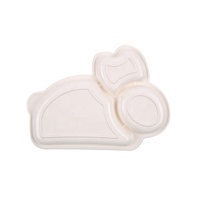 Assiette pour enfants en mélamine de qualité alimentaire, motif lapin rose mignon, sans goût, vaisselle pour enfants