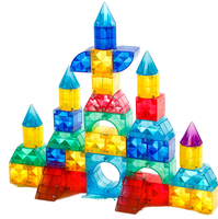 Set Mainan Edukatif DIY Blok Magnet Plastik untuk Prasekolah, Puzzle 3D, Perakitan STEM, Susun, dan Sortir Kubus