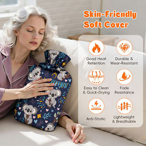 <span class=keywords><strong>Bouillotte</strong></span> en caoutchouc réutilisable avec housse en polaire, 1000 ml / 2000 ml, modèle mignon, très vendue - Product Image 4