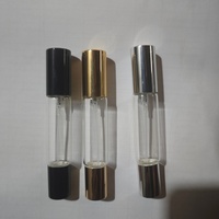 Flacon de parfum roll-on 2-en-1 unique pour huile corporelle, double embout vide avec bouchon en caoutchouc, emballage en verre ambré transparent sérigraphié