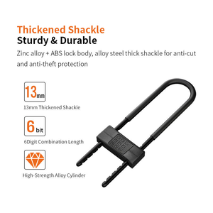Candado en U de Acero Inoxidable Antirrobo, Resistente, con Llave <span class=keywords><strong>y</strong></span> Sistema de Apertura con Contraseña para Puerta de Doble Vidrio Templado, Suministro de Fábrica - Product Image 3