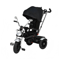 Tricycle bébé 4 en 1 avec grandes lumières, homologué CE, poussette-tricycle pliable pour enfants, vélo à pousser