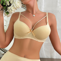 Sujetador Push-Up Sexy de Europa y Estados Unidos, Sujetador Simple y Suave con Tirantes, Ropa Interior Cómoda y Ajustable