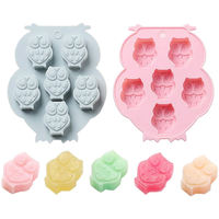 Molde de silicona de grado alimenticio con logo personalizado para gomitas de búho y bandeja de hielo con fácil desmolde