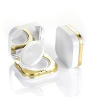 Boîtier carré pour BB crème et fond de teint liquide, étui compact pour poudre pressée avec miroir, couleur nude