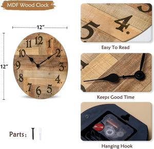 <span class=keywords><strong>Orologio</strong></span> <span class=keywords><strong>da</strong></span> Parete Silenzioso Marrone <span class=keywords><strong>da</strong></span> 12 Pollici per <span class=keywords><strong>Cucina</strong></span> e Soggiorno, <span class=keywords><strong>Orologio</strong></span> Rustico Decorativo <span class=keywords><strong>in</strong></span> <span class=keywords><strong>Legno</strong></span> a Batteria Stile Fattoria - Product Image 6