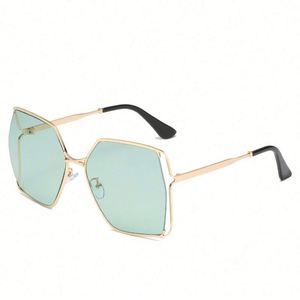 Gafas de Sol Cuadradas Extra Grandes de Metal con Degradado para Mujer, Elegantes y a la Moda, Diseño Personalizado 2021 - Product Image 6