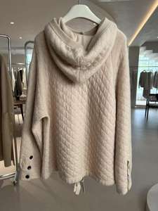 Women's Classic Open <b>Cardigan</b> Wool/Cashmere Anti-Wrinkle Breathable Cozy <b>Knit</b> Design <b>Hooded</b> Casual Style Versatile Styling Front - Product Image 3