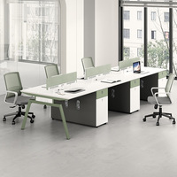 Ensemble de chaises de bureau pour le personnel moderne et simple Combinaison panneau en bois pour 2 personnes et quatre