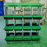 Nichoir à poules en métal durable à 12 compartiments, boîte de ponte automatique pour volailles avec plateau de collecte des œufs en plastique pour ferme et poulailler