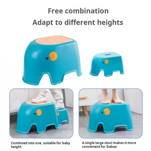 Sgabello per Bambini a Forma di <span class=keywords><strong>Elefante</strong></span>, Set di Sgabelli Antiscivolo in Plastica per Bagno, Lavabo, Vasino, Cucina - Product Image 4