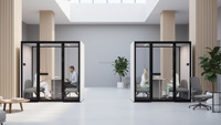 Cabine de bureau acoustique moderne Comine pour quatre personnes, insonorisée, pour conférences, communication professionnelle, bureau, bâtiment, villa